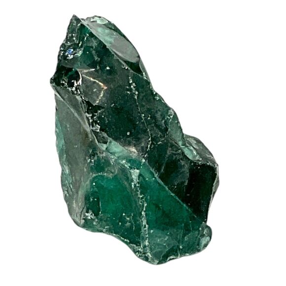 Emerald Translucent Art Glass Cullet Glowing Manganese Slag Glass #5GX5 - Picture 3 of 7